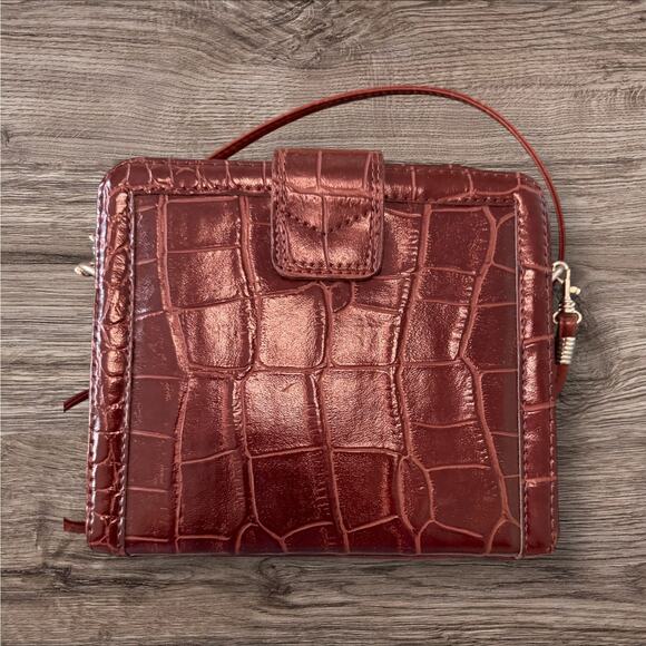 Vintage Western Brown Woven Crossbody Bag w/ Silver Hearts - Picture 5 of 8